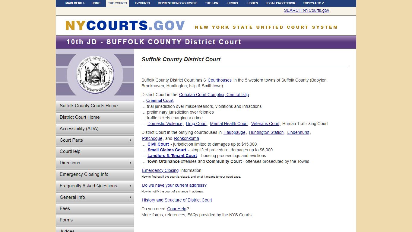 Suffolk County District Court Home Page | NYCOURTS.GOV