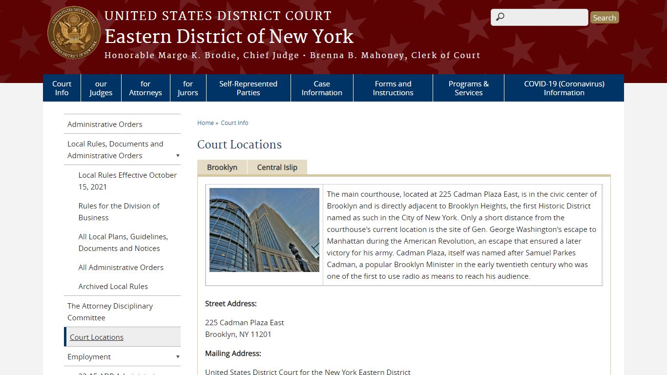 Court Locations | Eastern District of New York | United States District ...