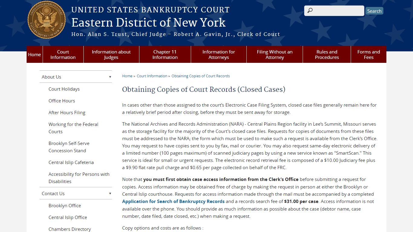 Obtaining Copies of Court Records (Closed Cases)